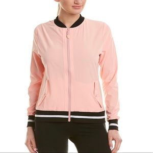 C & C Woven Bomber Jacket in Coral Prism, Size XL